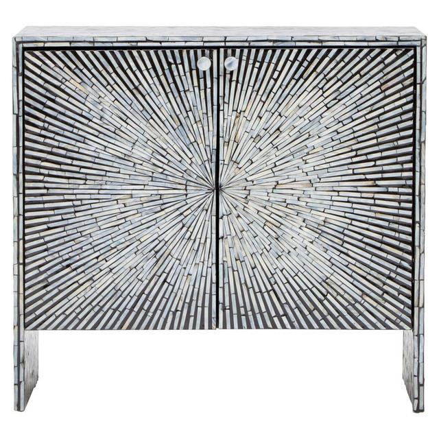 Premier Housewares Obra Two Door Mother Of Pearl Cabinet