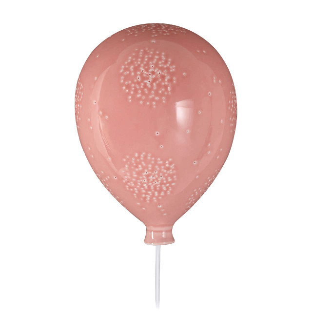 premier housewares Ola Kids Pink Balloon Ceramic Wall Night Light