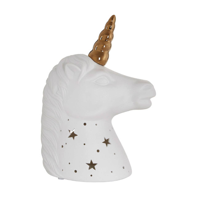 Premier Housewares Ola Kids Unicorn With Gold Horn Ceramic Night Light