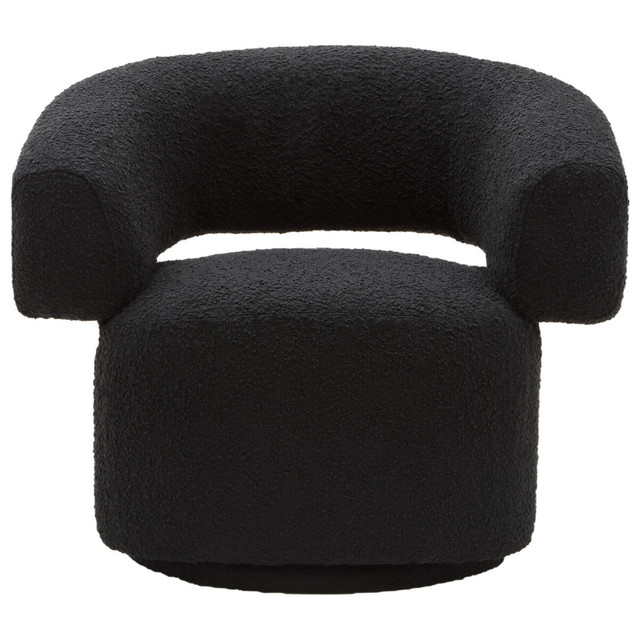 Premier Housewares Oliveto Black Boucle Curved Revolving Armchair
