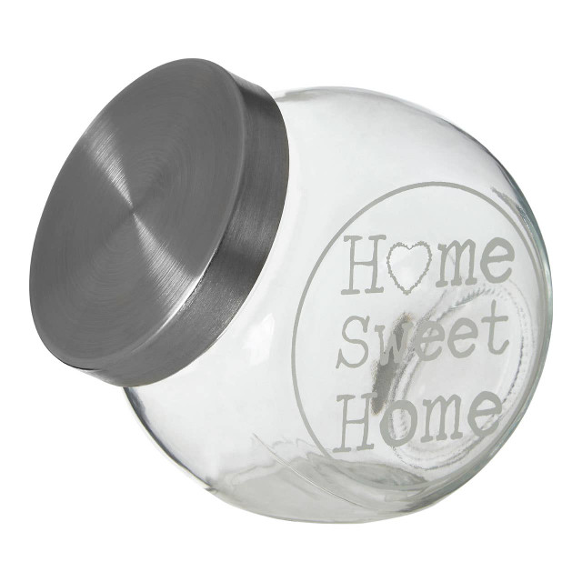 Premier Housewares Olivia 700ml Glass Storage Jar With Metal Lid