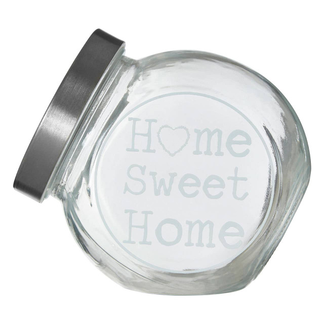 Premier Housewares Olivia 700ml Glass Storage Jar With Metal Lid