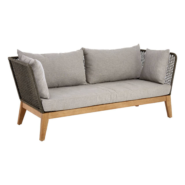 Premier Housewares Opus 3 Seat Grey Sofa With Wooden Legs