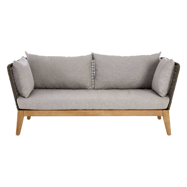 premier housewares Opus 3 Seat Grey Sofa with Wooden Legs