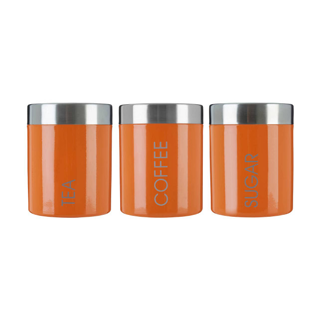 premier housewares Orange Enamel Tea Coffee & Sugar Set