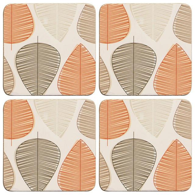 premier housewares Orange Leaf Set Of Four Coasters