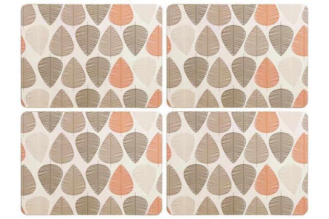 Premier Housewares Orange Leaf Set Of Four Placemats