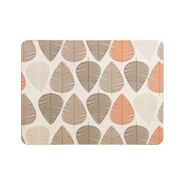 Premier Housewares Orange Leaf Set Of Four Placemats