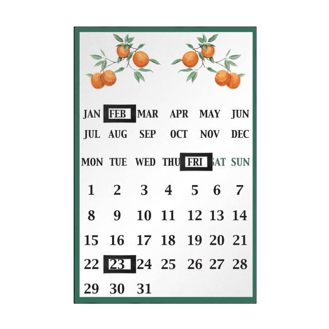 Premier Housewares Orchard Fruits Orange Grove Magnetic Calendar