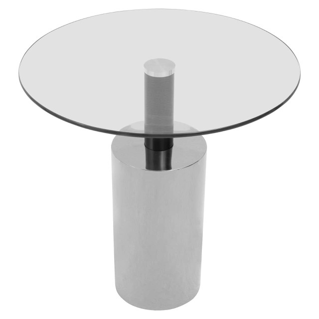 Premier Housewares Oria Clear Glass Top And Silver Base Side Table