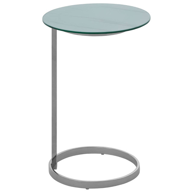 Premier Housewares Oria End Table With White Marble Effect Top