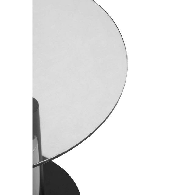 Premier Housewares Oria Glass Silver And Black Base Side Table