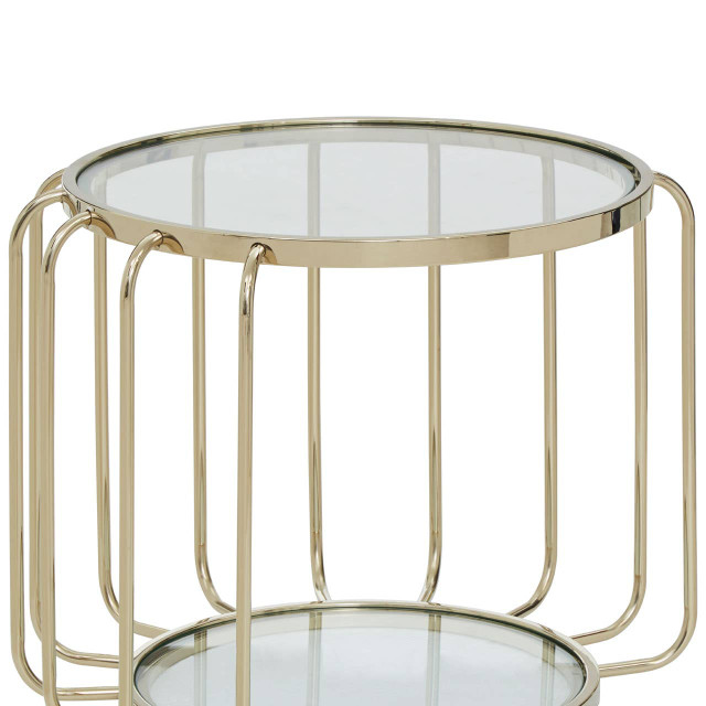 Premier Housewares Oria Warm Metallic Side Table With Glass Top