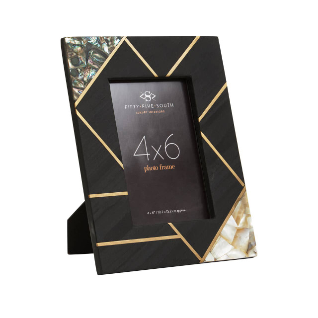 Premier Housewares Oriana 4In X 6In Mother Of Pearl And Gold Inlay Small Photo Frame