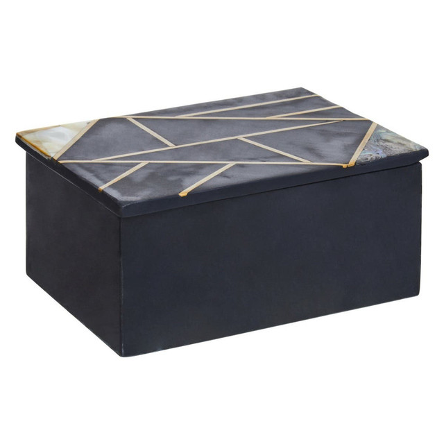 Premier Housewares Oriana Large Black Slate Trinket Box
