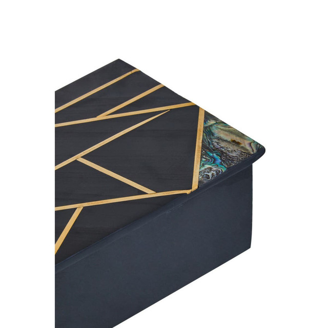 Premier Housewares Oriana Large Black Slate Trinket Box