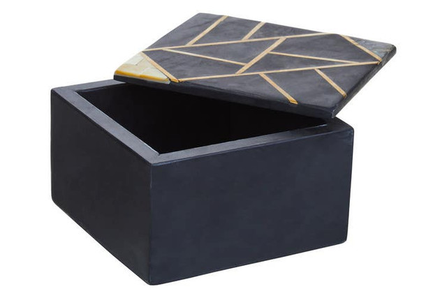 Premier Housewares Oriana Small Black Slate Trinket Box