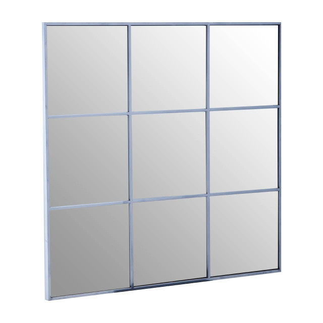 Premier Housewares Oriel Grid Wall Mirror With Silver Finish Frame