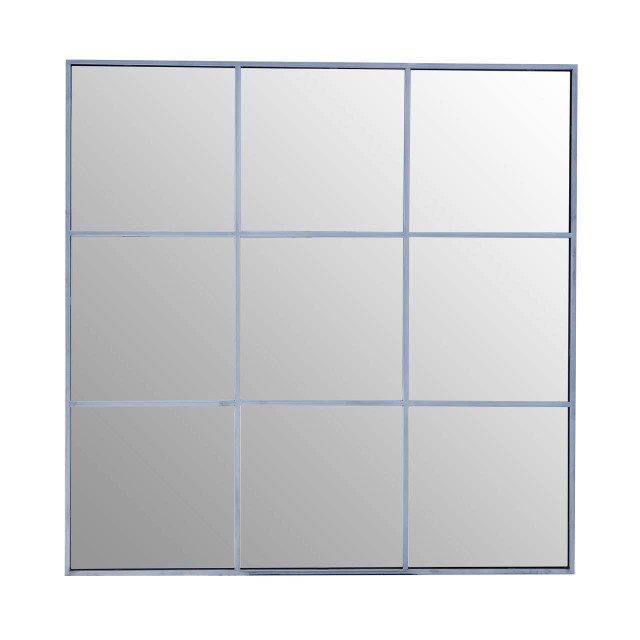 premier housewares Oriel Grid Wall Mirror With Silver Finish Frame