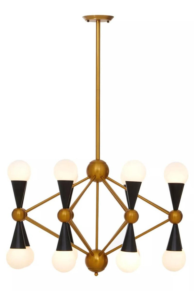 Premier Housewares Orko Brass And Black Metal Pendant Light