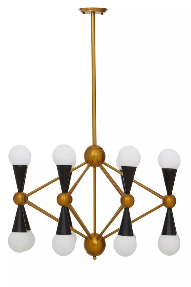 premier housewares Orko Brass And Black Metal Pendant Light