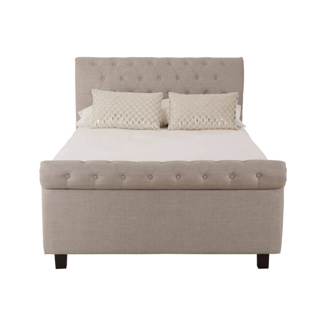 premier housewares Orlando Light Grey Ottoman Double Bed