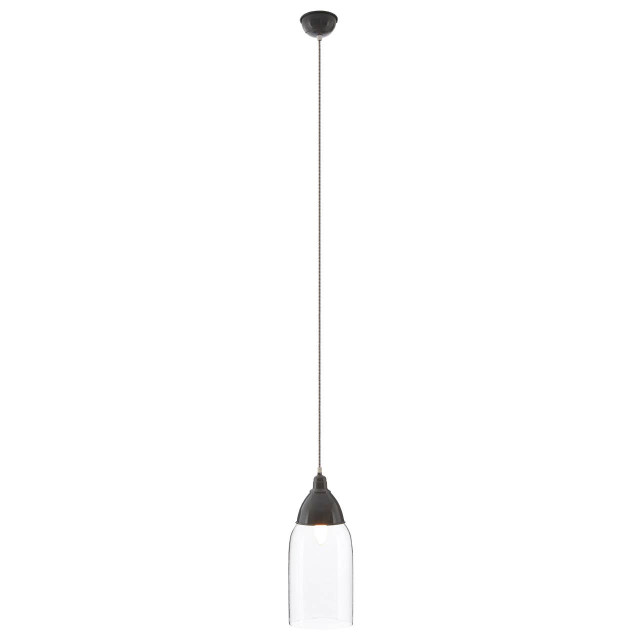 premier housewares Oslo Grey Glass and Iron Pendant Light