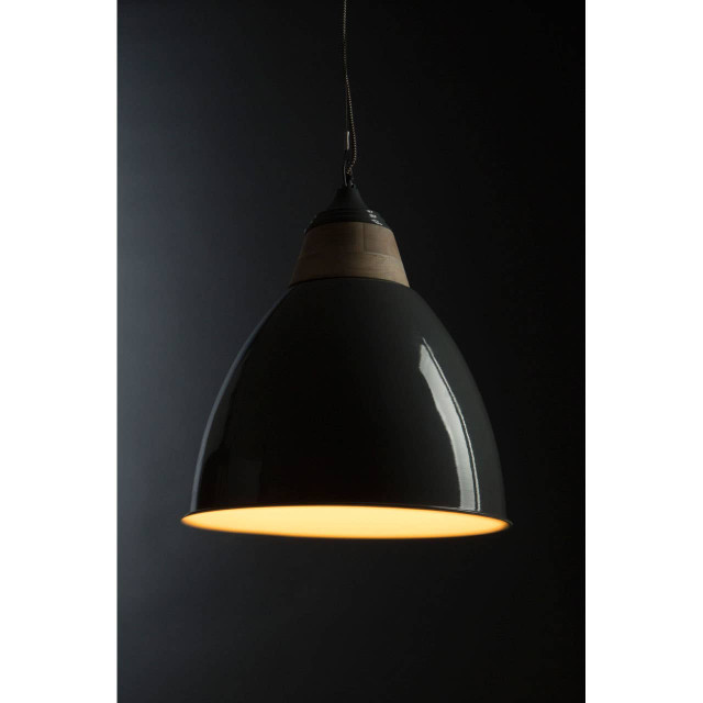 Premier Housewares Oslo Large Grey Bell Shaped Pendant Light
