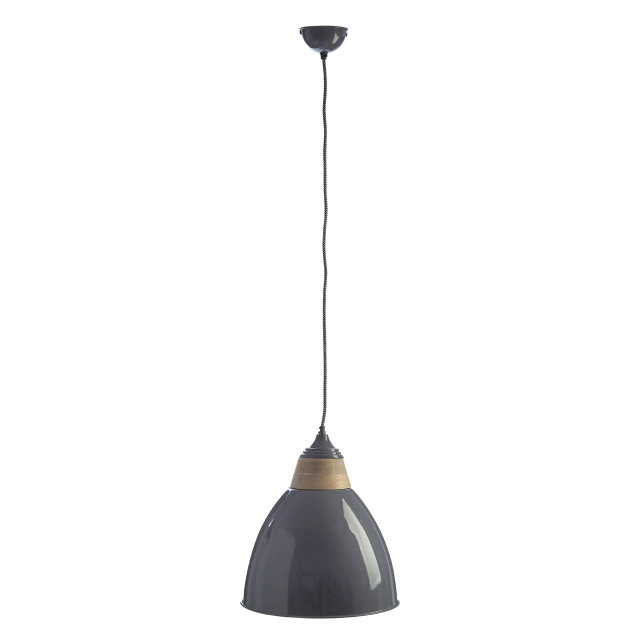 premier housewares Oslo Large Grey Bell Shaped Pendant Light