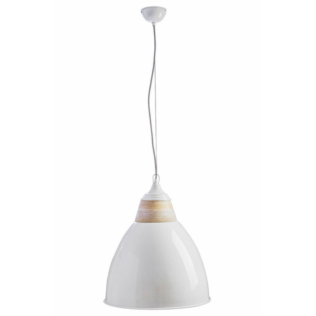premier housewares Oslo Large White Bell Shaped Pendant Light