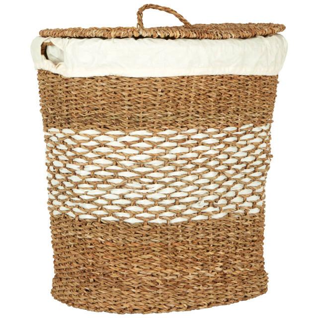 Premier Housewares Oval Multi Seagrass Basket With Lid