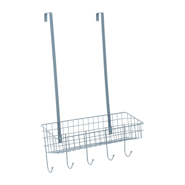 Premier Housewares Over The Door Grey Finish Hanger Shelf