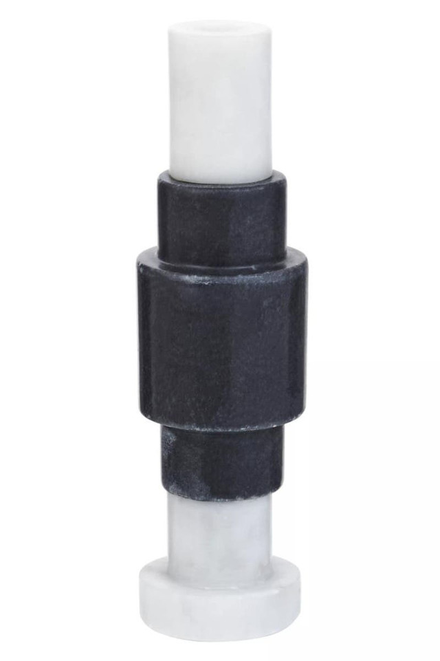 Premier Housewares Oxana Black And White Marble Candle Holder
