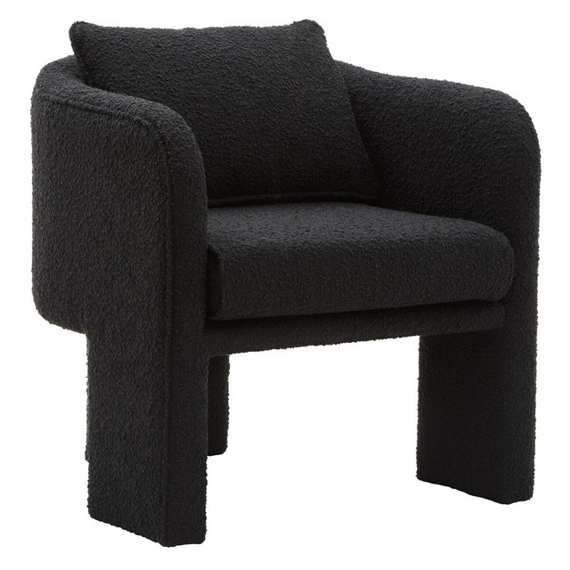 Premier Housewares Ozzero Black Boucle Curved Armchair