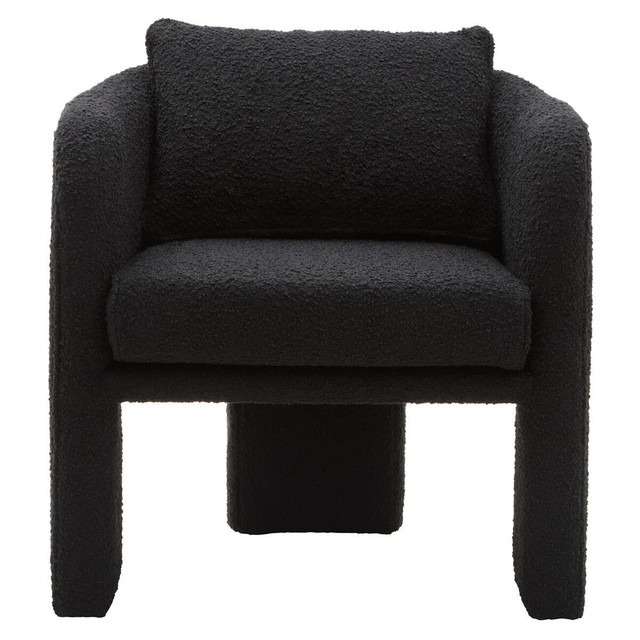 premier housewares Ozzero Black Boucle Curved Armchair