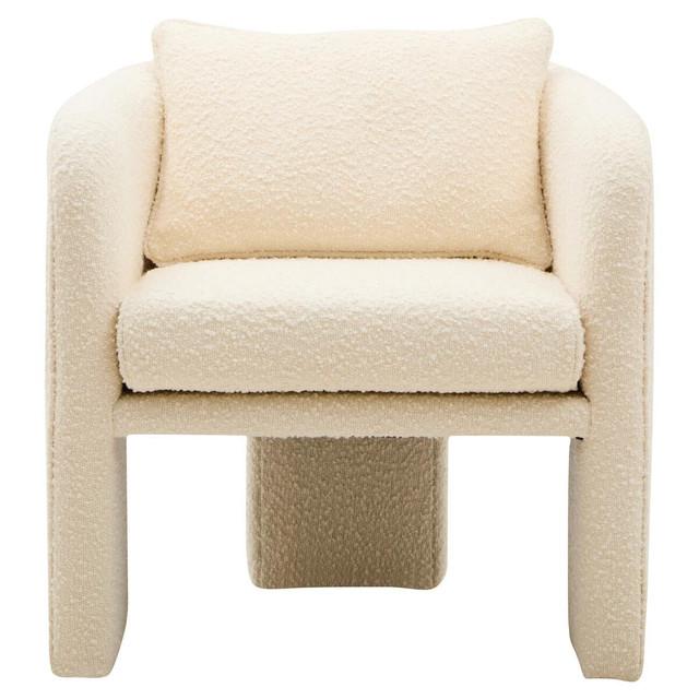 Premier Housewares Ozzero Ivory Boucle Curved Armchair