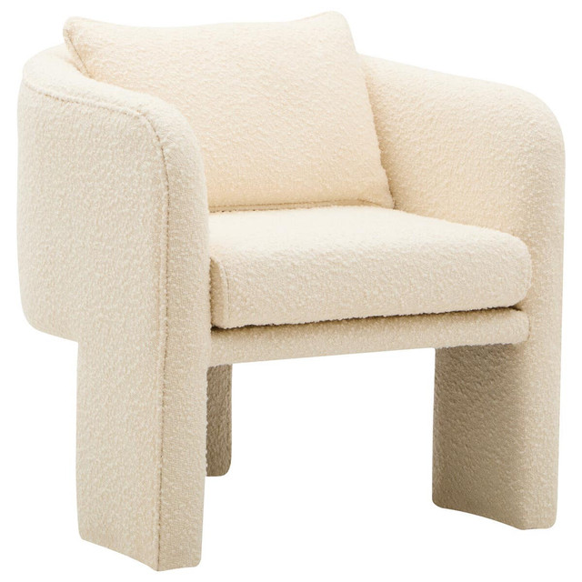 premier housewares Ozzero Ivory Boucle Curved Armchair