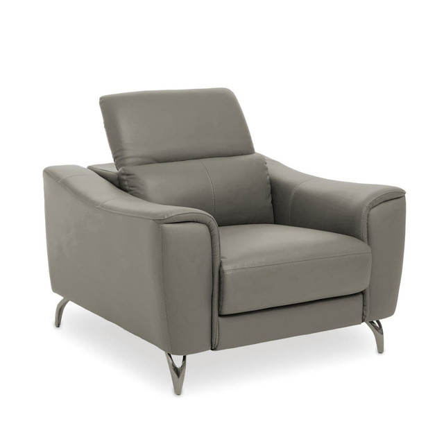 premier housewares Padua Grey Finish Leather Armchair