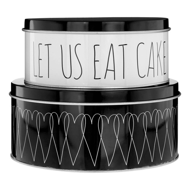 Premier Housewares Paice Heartlines Cake Storage Tins Set Of 2