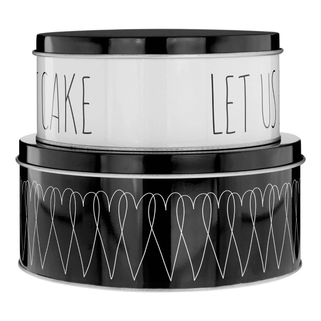 Premier Housewares Paice Heartlines Cake Storage Tins Set Of 2