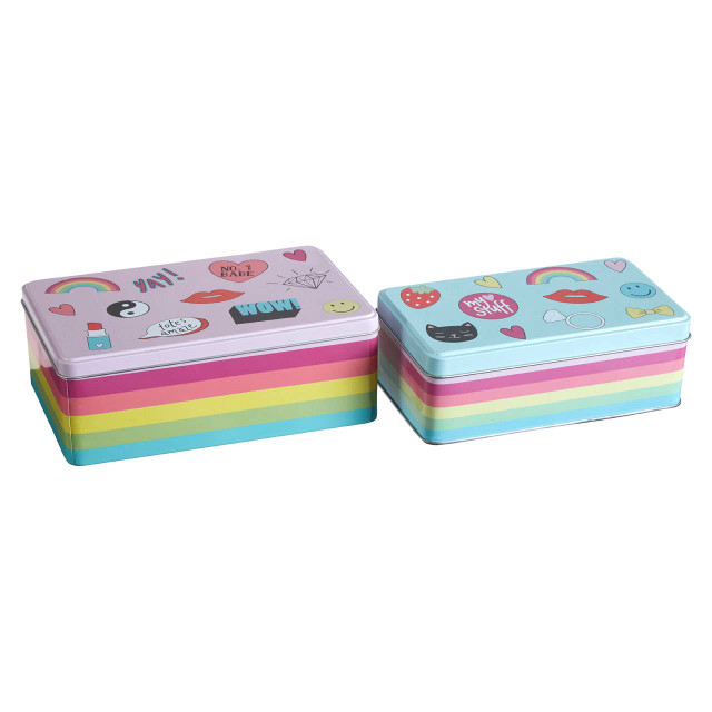 premier housewares Paice Set of 2 Fun Times Storage Tins