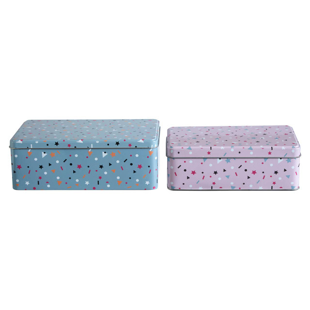 Premier Housewares Paice Set Of 2 Stellar Storage Tins