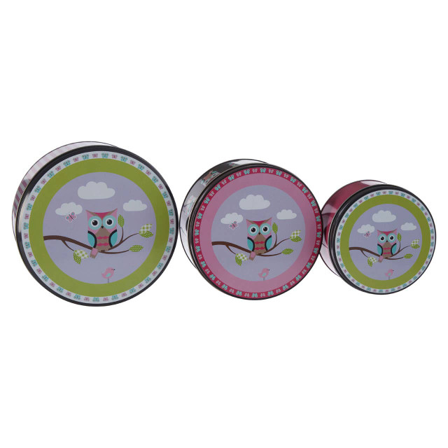 Premier Housewares Paice Set Of Three Happy Owls Storage Tins