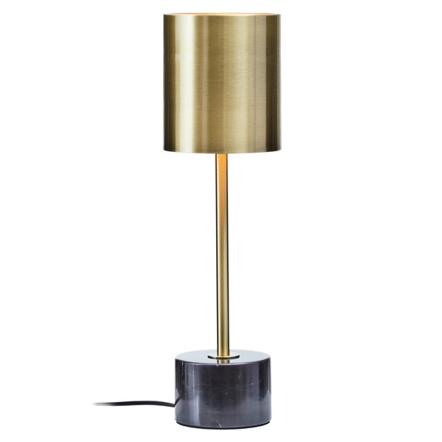 Premier Housewares Palais Brushed Brass Table Lamp With Black Marble Base