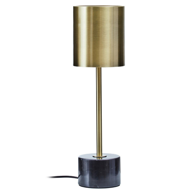 premier housewares Palais Brushed Brass Table Lamp with Black Marble Base