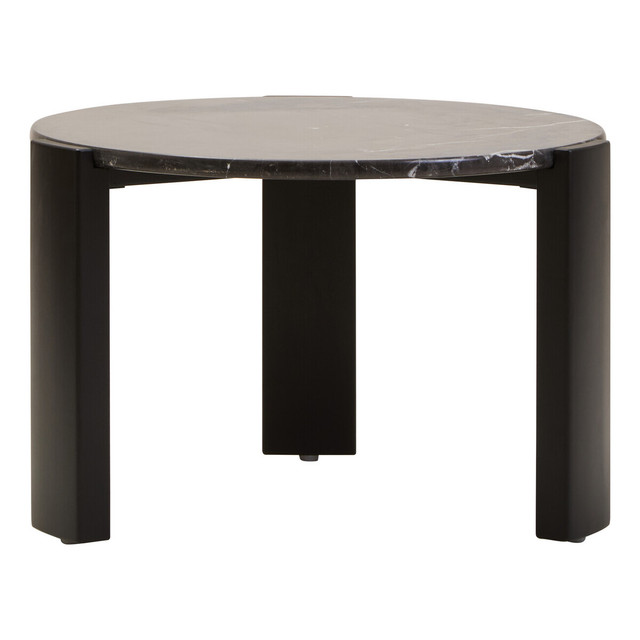 Premier Housewares Palermo Round Black Marble Top Small Coffee Table