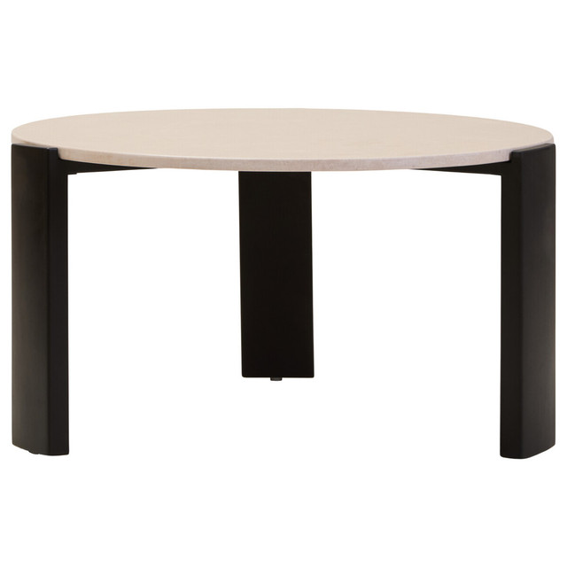 Premier Housewares Palermo Round Cream Marble Top Large Coffee Table