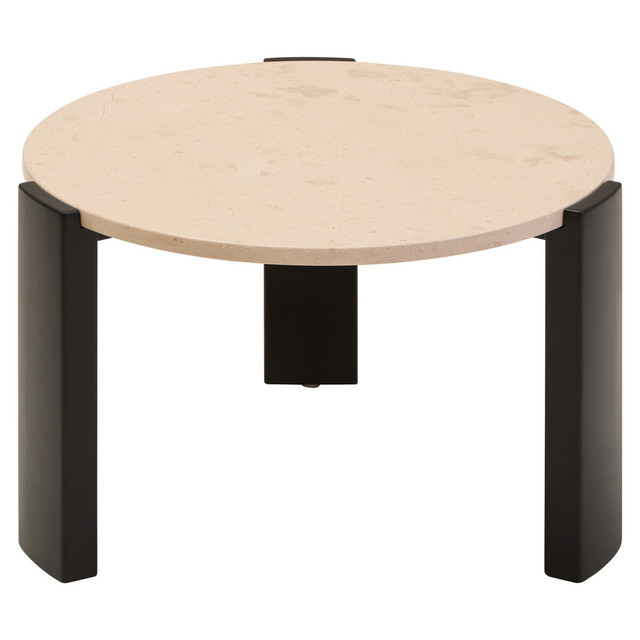 Premier Housewares Palermo Round Cream Marble Top Small Coffee Table