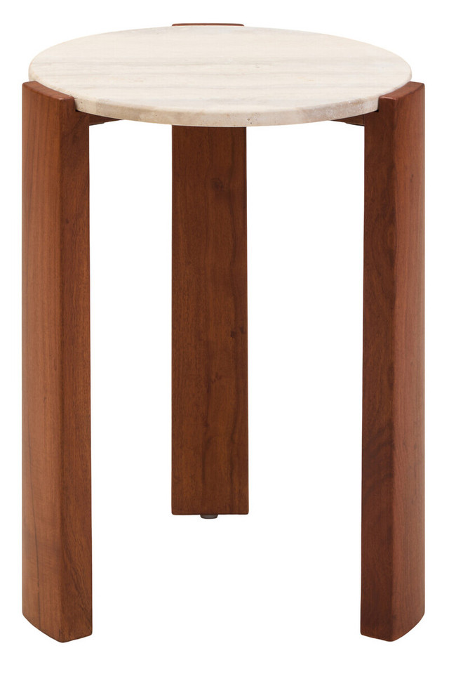 Premier Housewares Palermo Travertine Top Round Side Table