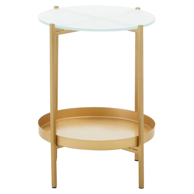 premier housewares Pali Two Tier Glass And Iron Side Table